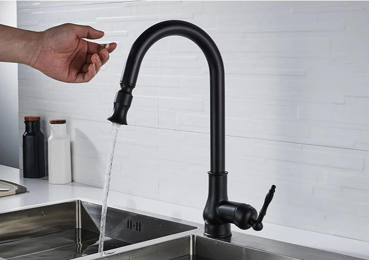 Antique Bronze Pull Out Kitchen Faucet With Touch Sensor-Elektronica/Gadgets-NaLani