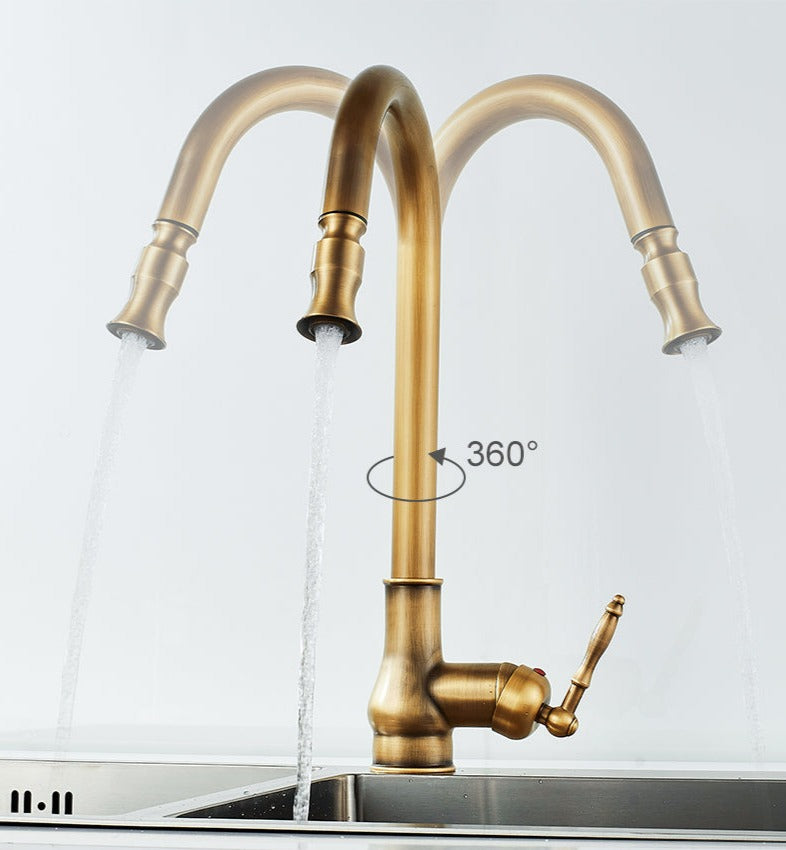 Antique Bronze Pull Out Kitchen Faucet With Touch Sensor-Elektronica/Gadgets-NaLani