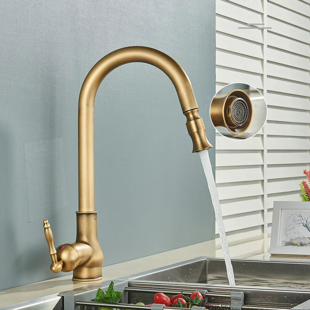 Antique Bronze Pull Out Kitchen Faucet With Touch Sensor-Elektronica/Gadgets-NaLani