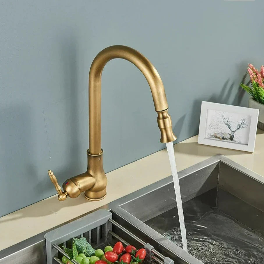 Antique Bronze Pull Out Kitchen Faucet With Touch Sensor-Elektronica/Gadgets-NaLani
