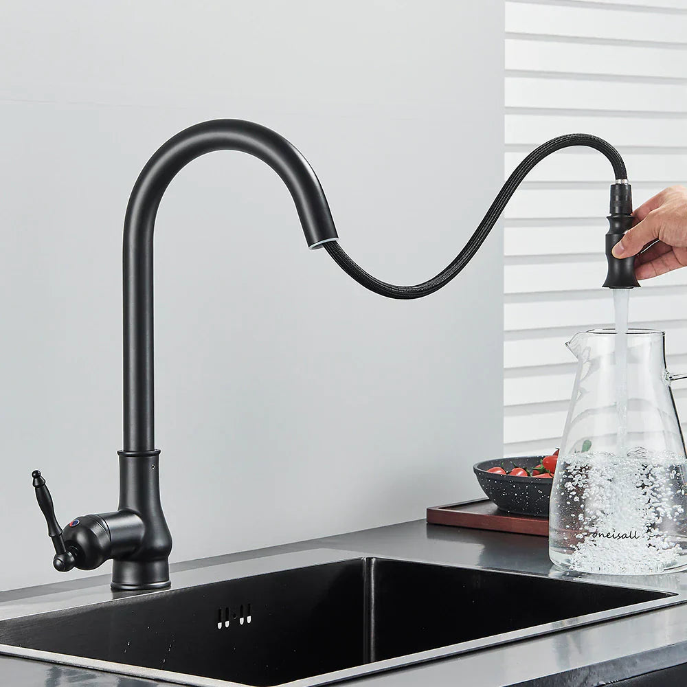 Antique Bronze Pull Out Kitchen Faucet With Touch Sensor-Elektronica/Gadgets-NaLani