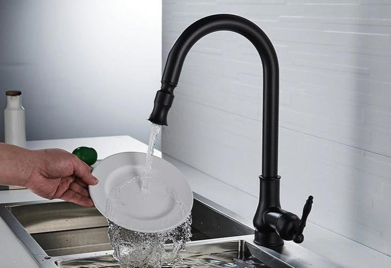Antique Bronze Pull Out Kitchen Faucet With Touch Sensor-Elektronica/Gadgets-NaLani