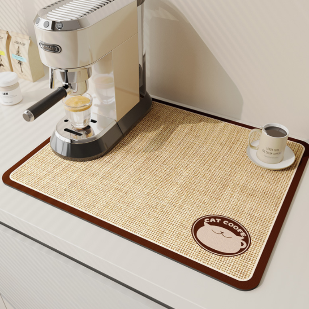 AquaMat - Fast Drying Antislip Kitchen Mat Cat coffee NALANI