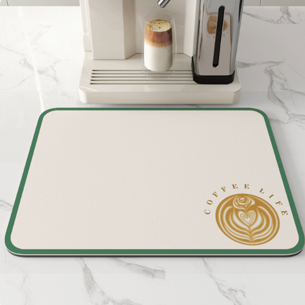 AquaMat - Fast Drying Antislip Kitchen Mat Green White NALANI