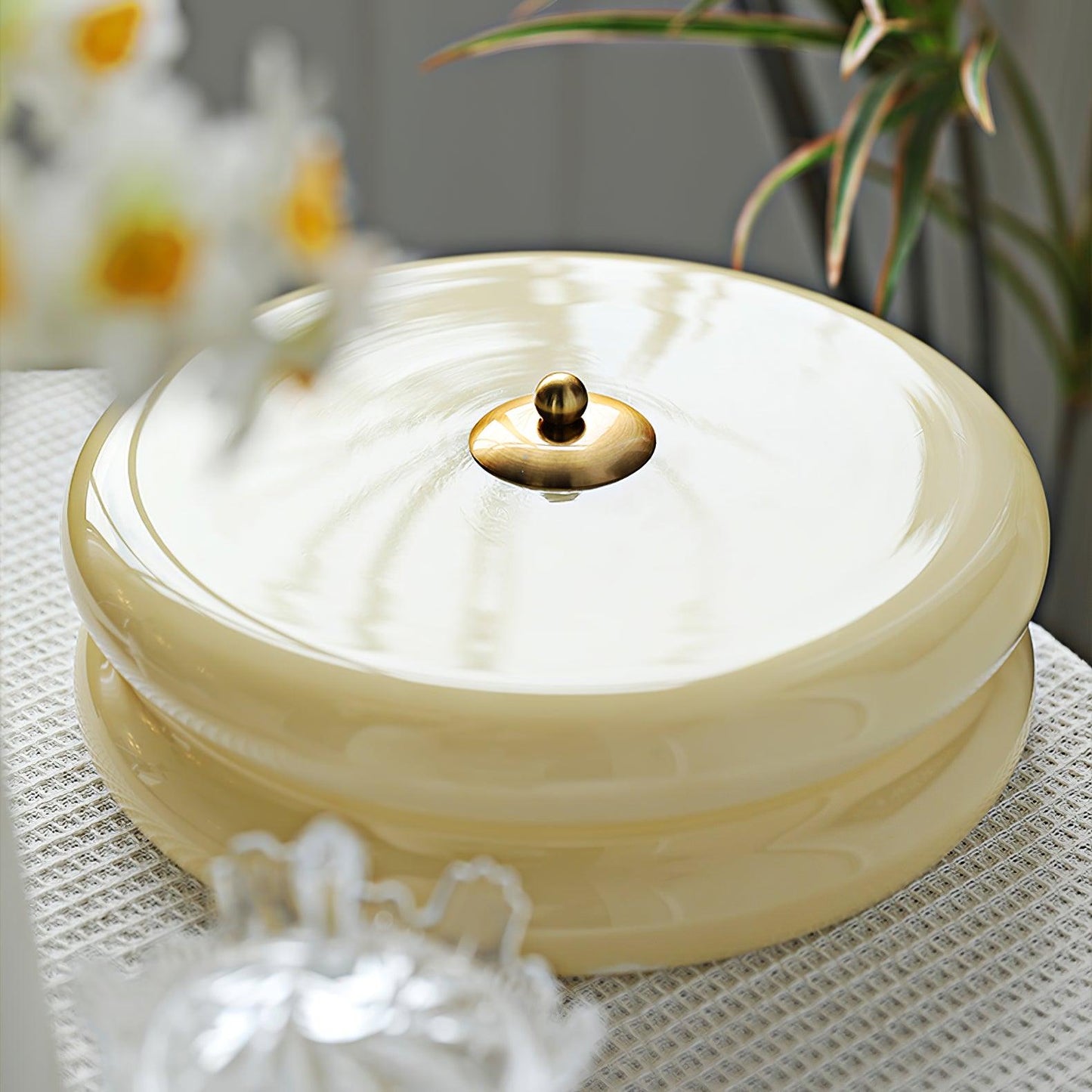 Art Deco Vintage Ceiling Light With White Glass Shade NALANI