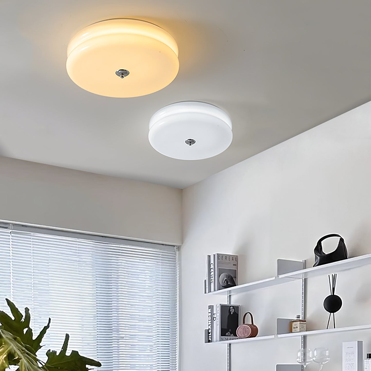 Art Deco Vintage Ceiling Light With White Glass Shade NALANI