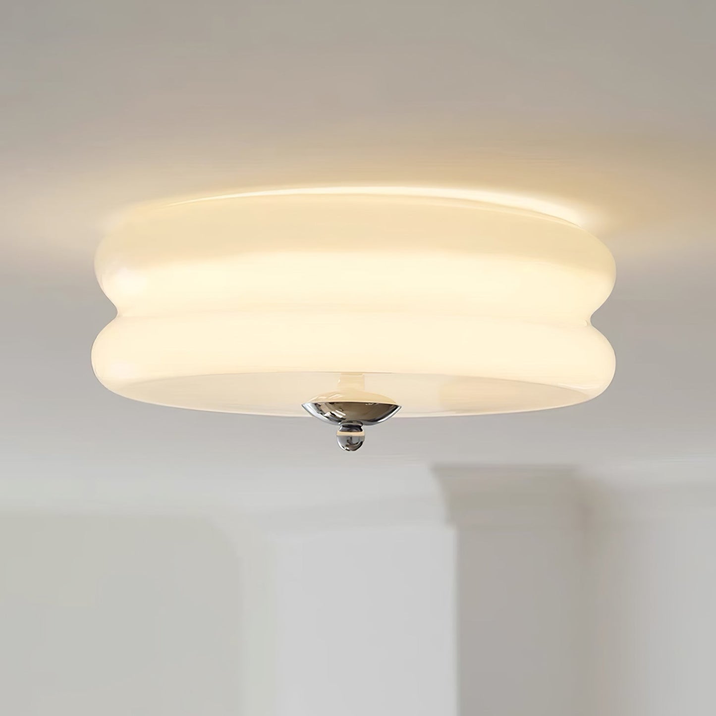 Art Deco Vintage Ceiling Light With White Glass Shade NALANI