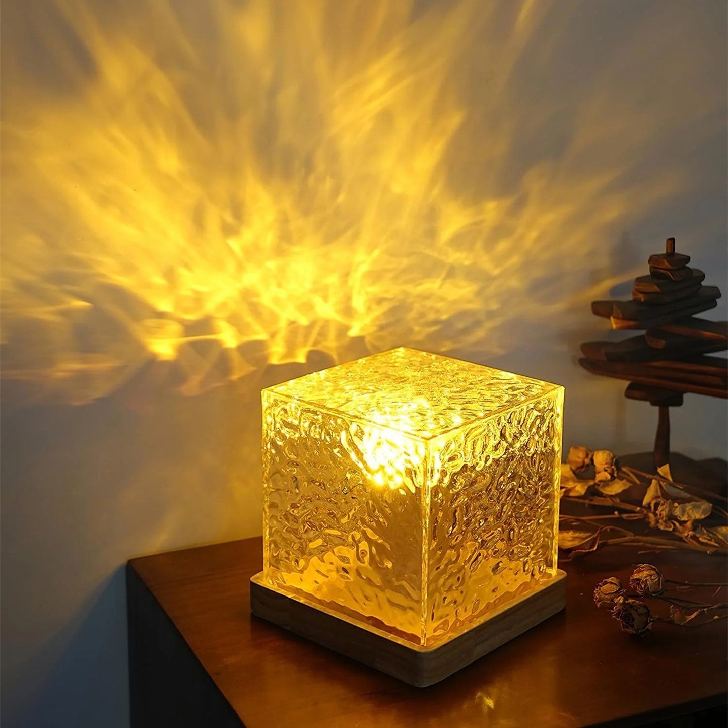 Aurora Borealis Cube Lamp with Prism Light Display for Home Decor NALANI