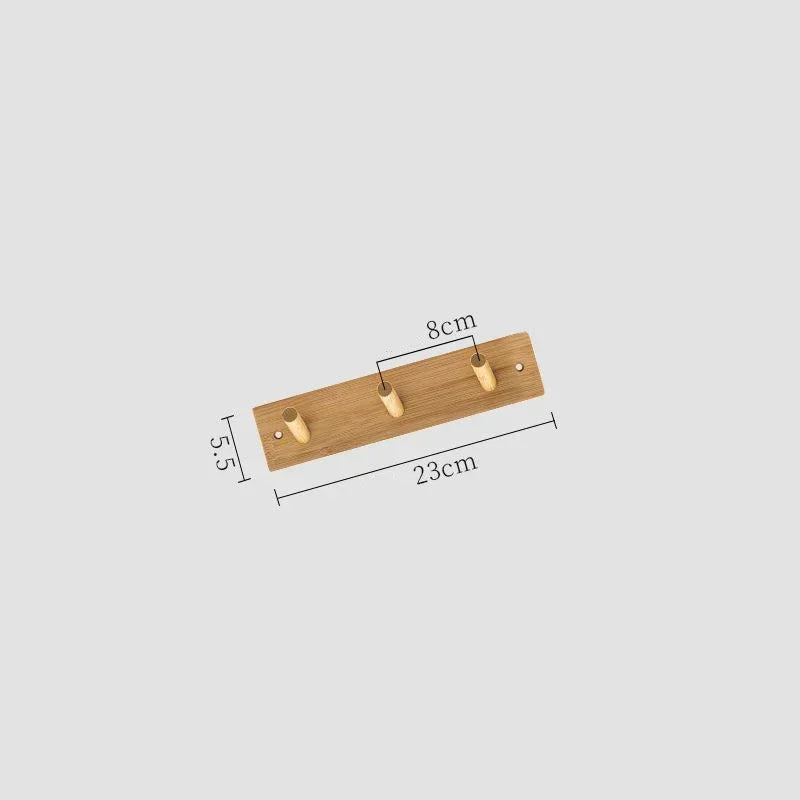 Bamboo Wall Coat Rack with Hooks for Jackets and Keys 3 hooks NaLani