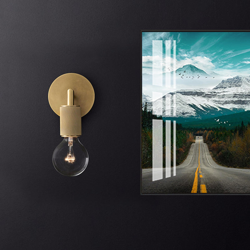 Bare Bulb Metal Wall Sconce Square Arm One Light Indoor NALANI