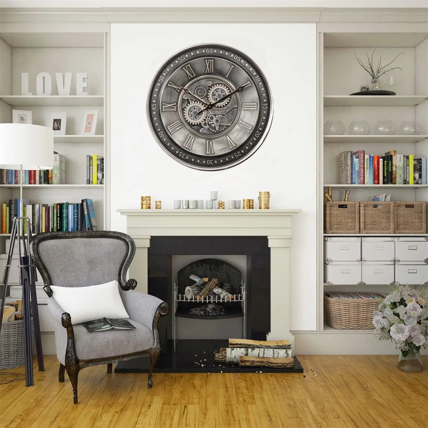 Battery Powered Wall Clock for Home or Office Modern Decor NALANI
