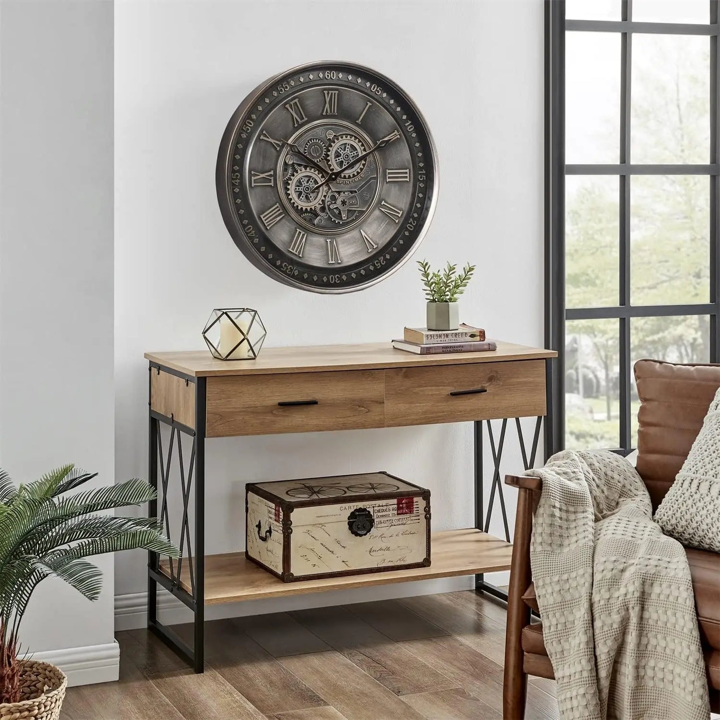 Battery Powered Wall Clock for Home or Office Modern Decor NALANI