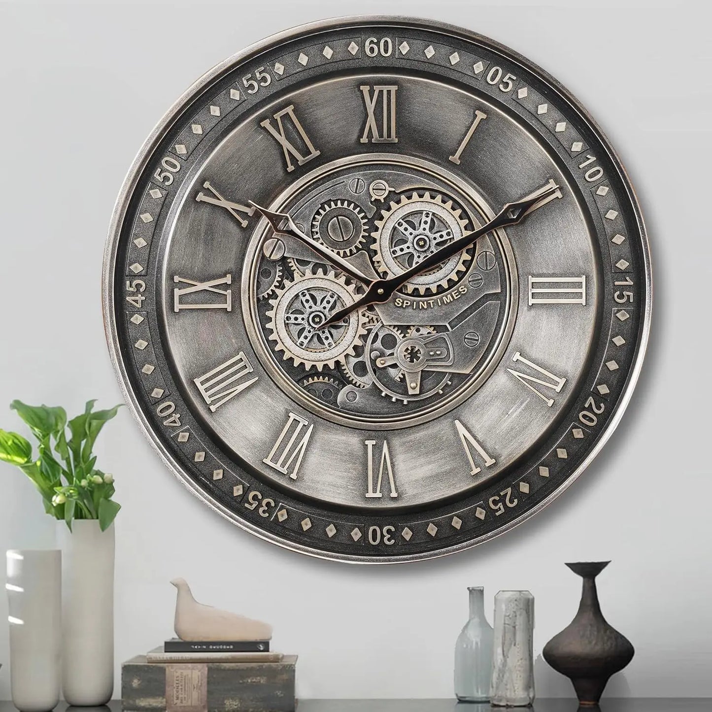 Battery Powered Wall Clock for Home or Office Modern Decor NALANI