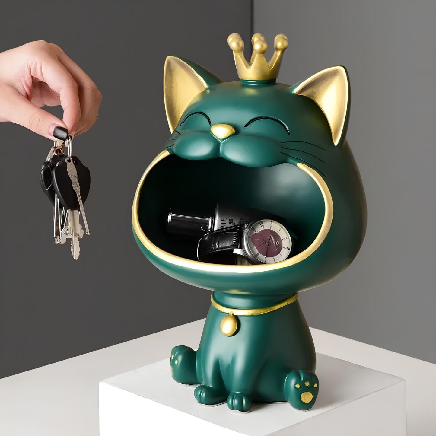 Big Mouth Cat Key Holder Decorative Tray For Entryway NALANI