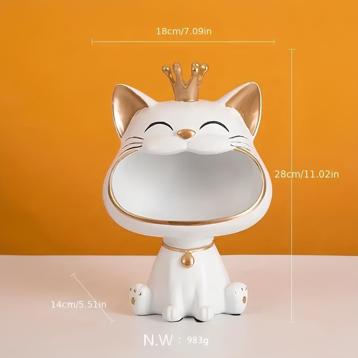 Big Mouth Cat Key Holder Decorative Tray For Entryway NALANI