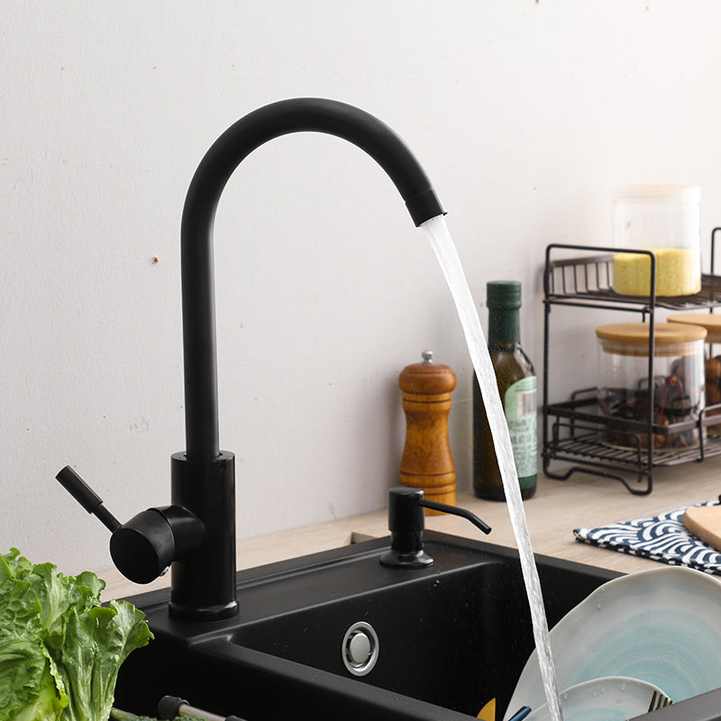 Black 1 Handle Bar Kitchen Faucet With Supply Lines NALANI