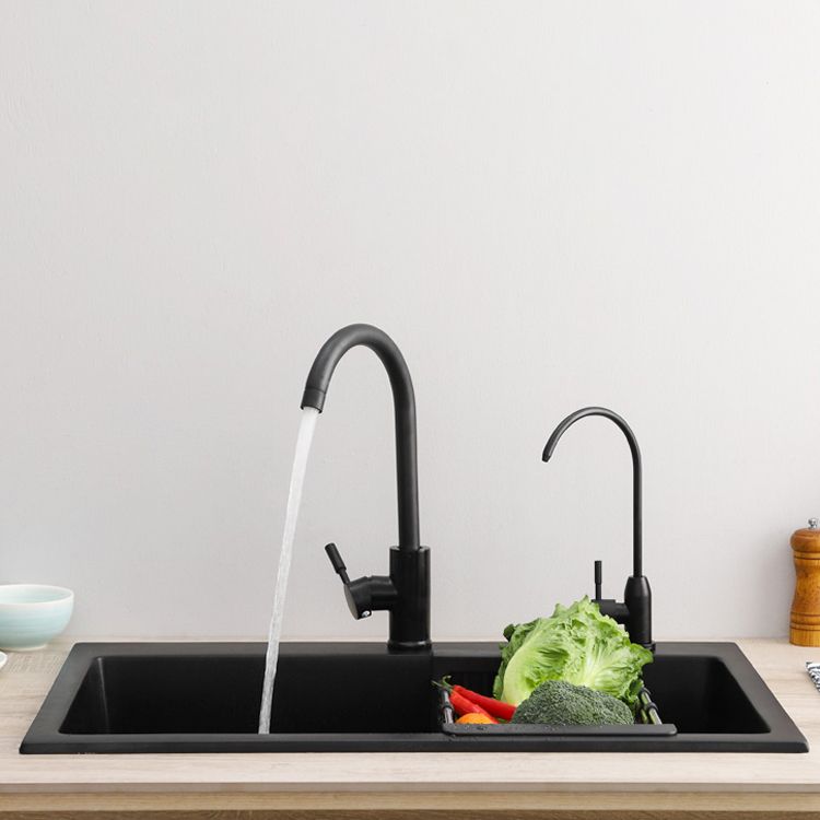 Black 1 Handle Bar Kitchen Faucet With Supply Lines NALANI