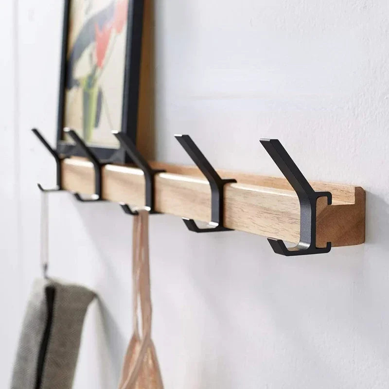 Black Wall Coat Rack With 5 Removable Hooks for Jackets NaLani