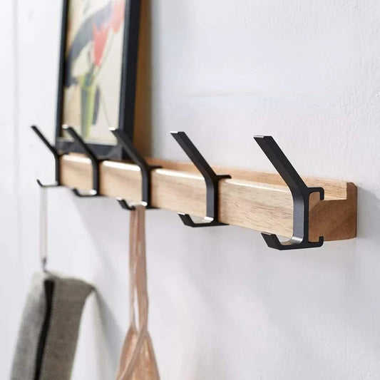 Black Wall Coat Rack With 5 Removable Hooks for Jackets NaLani