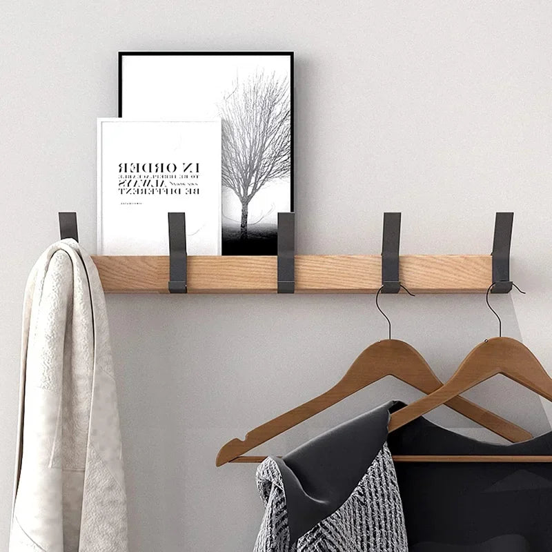 Black Wall Coat Rack With 5 Removable Hooks for Jackets NaLani