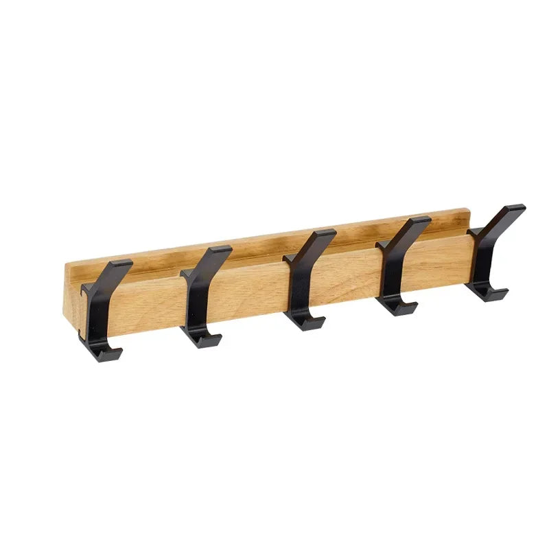 Black Wall Coat Rack With 5 Removable Hooks for Jackets Default NaLani