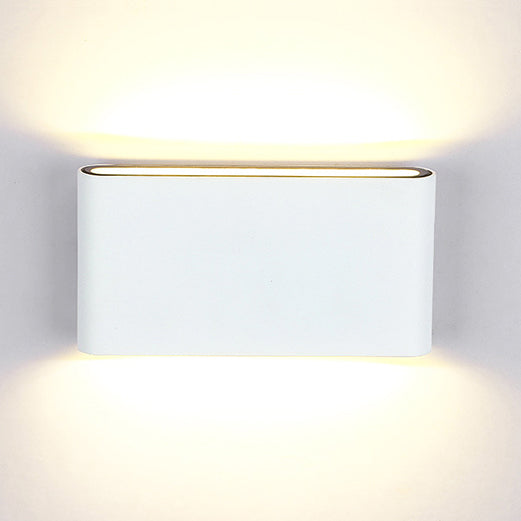 Black White Rectangular LED Wall Washer Hallway Sconce White 7" Warm NALANI