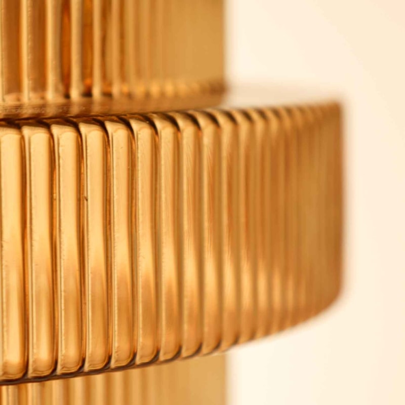 Bottle Shaped Brass Glass Hanging Lamp for Vintage Elegance NaLani