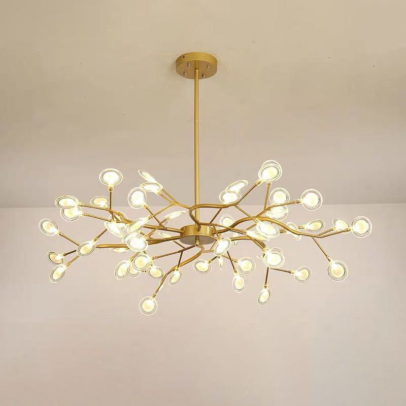 Branched Firefly Chandelier LED Pendant Light Modern Acrylic 54 Gold B NALANI