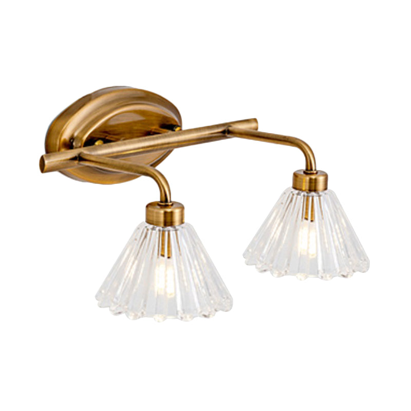 Brass Cone LED Vanity Light 1 2 3 Bulb Wall Sconce Bath NALANI