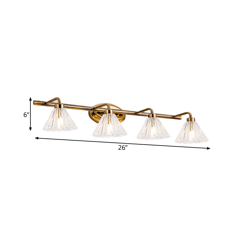 Brass Cone LED Vanity Light 1 2 3 Bulb Wall Sconce Bath NALANI