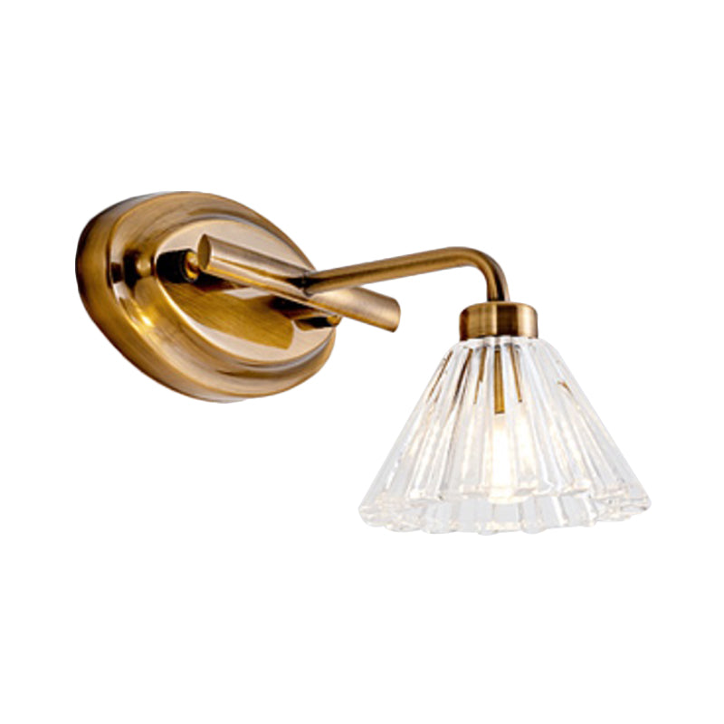 Brass Cone LED Vanity Light 1 2 3 Bulb Wall Sconce Bath NALANI
