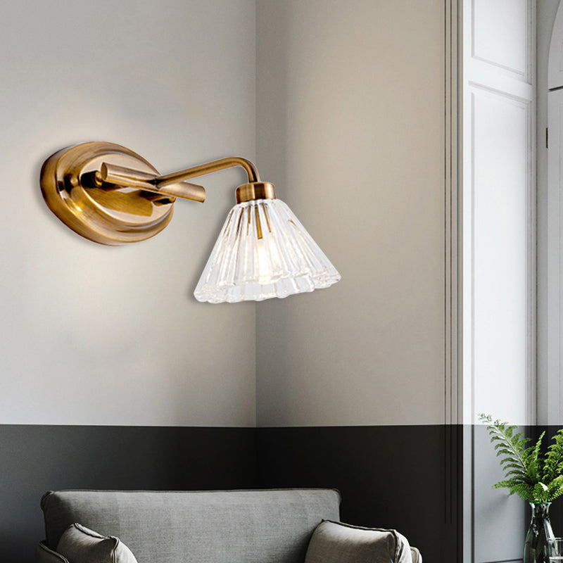 Brass Cone LED Vanity Light 1 2 3 Bulb Wall Sconce Bath 1.0 Brass NALANI