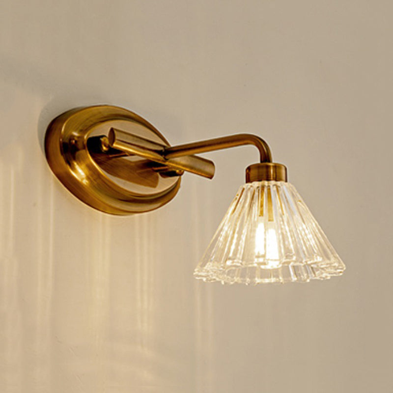 Brass Cone LED Vanity Light 1 2 3 Bulb Wall Sconce Bath NALANI