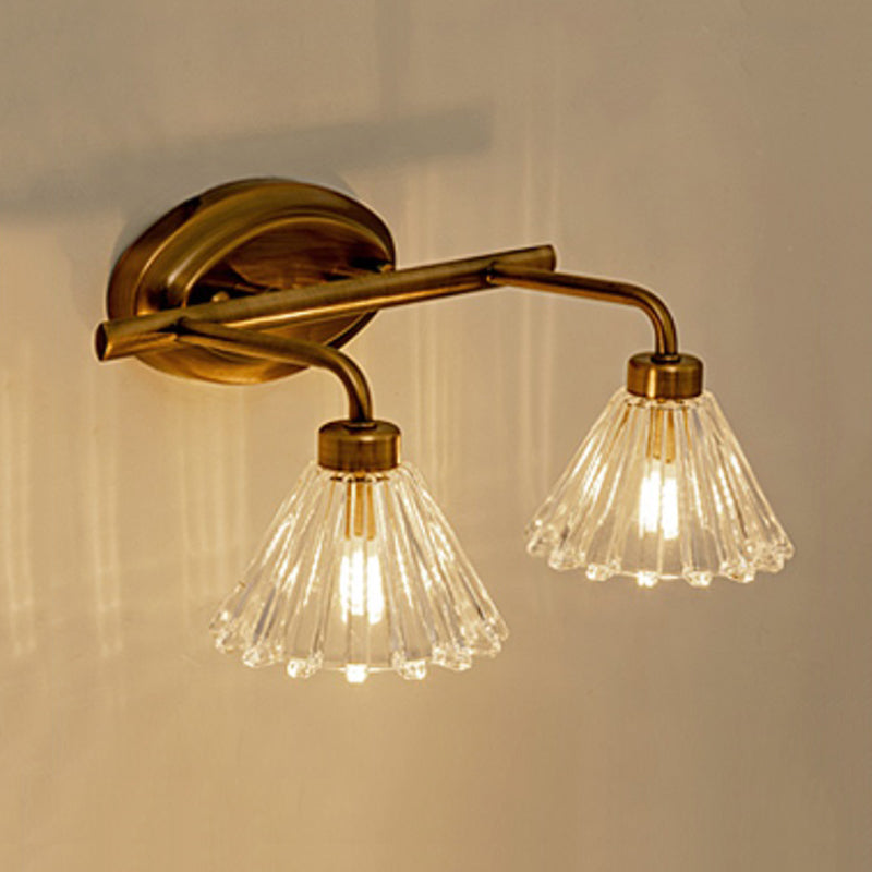 Brass Cone LED Vanity Light 1 2 3 Bulb Wall Sconce Bath 2.0 Brass NALANI