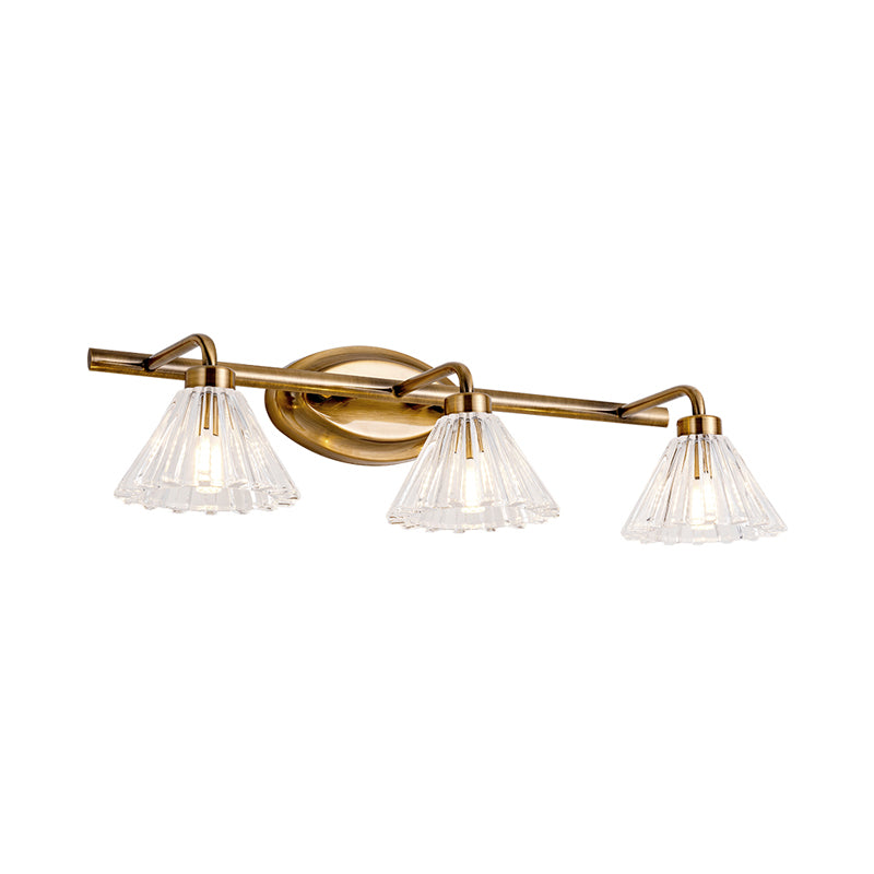 Brass Cone LED Vanity Light 1 2 3 Bulb Wall Sconce Bath NALANI