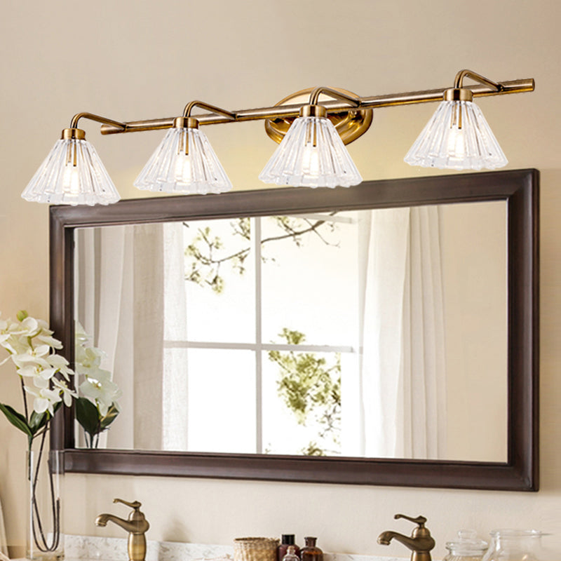 Brass Cone LED Vanity Light 1 2 3 Bulb Wall Sconce Bath 4.0 Brass NALANI