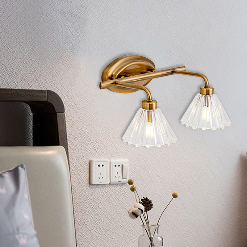 Brass Cone LED Vanity Light 1 2 3 Bulb Wall Sconce Bath NALANI