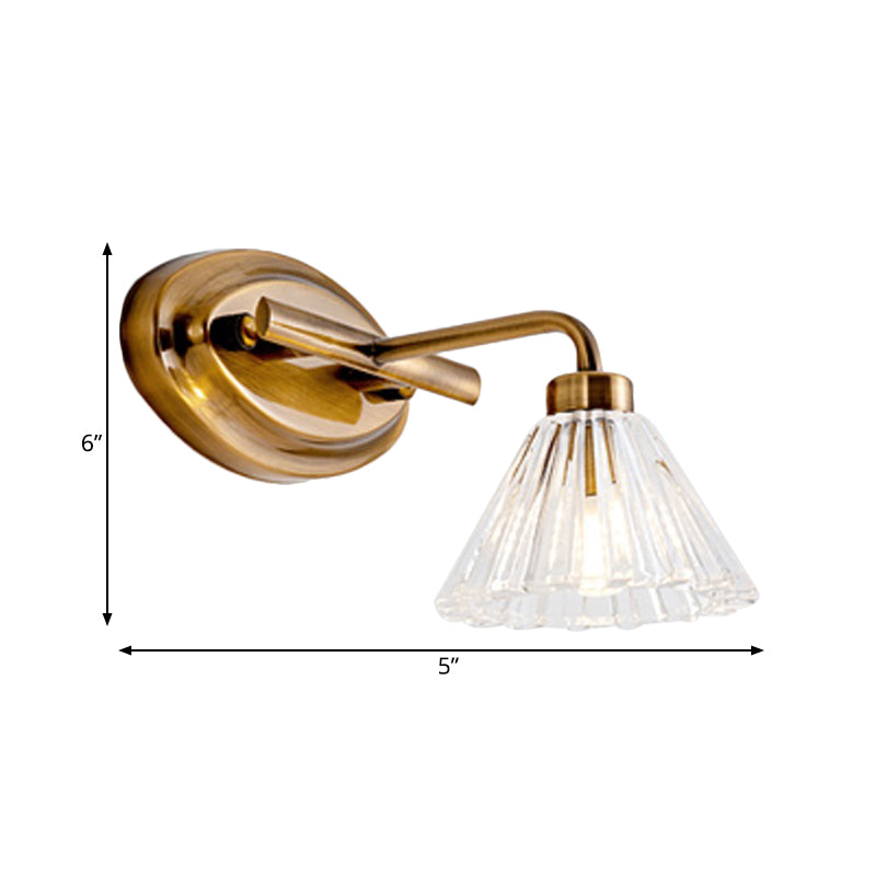 Brass Cone LED Vanity Light 1 2 3 Bulb Wall Sconce Bath NALANI