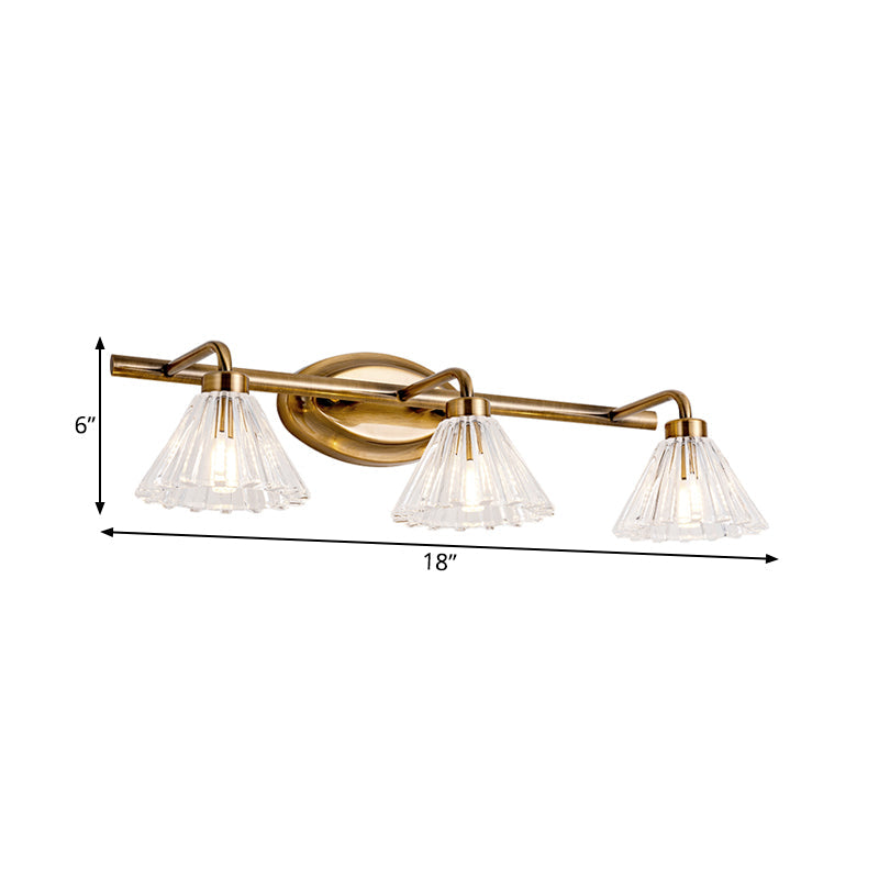 Brass Cone LED Vanity Light 1 2 3 Bulb Wall Sconce Bath NALANI