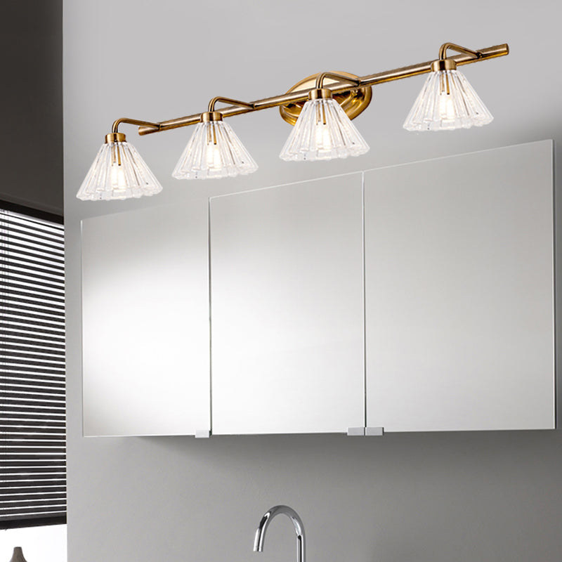 Brass Cone LED Vanity Light 1 2 3 Bulb Wall Sconce Bath NALANI