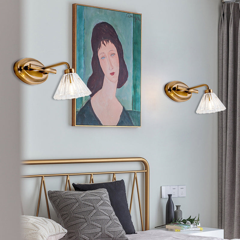 Brass Cone LED Vanity Light 1 2 3 Bulb Wall Sconce Bath NALANI