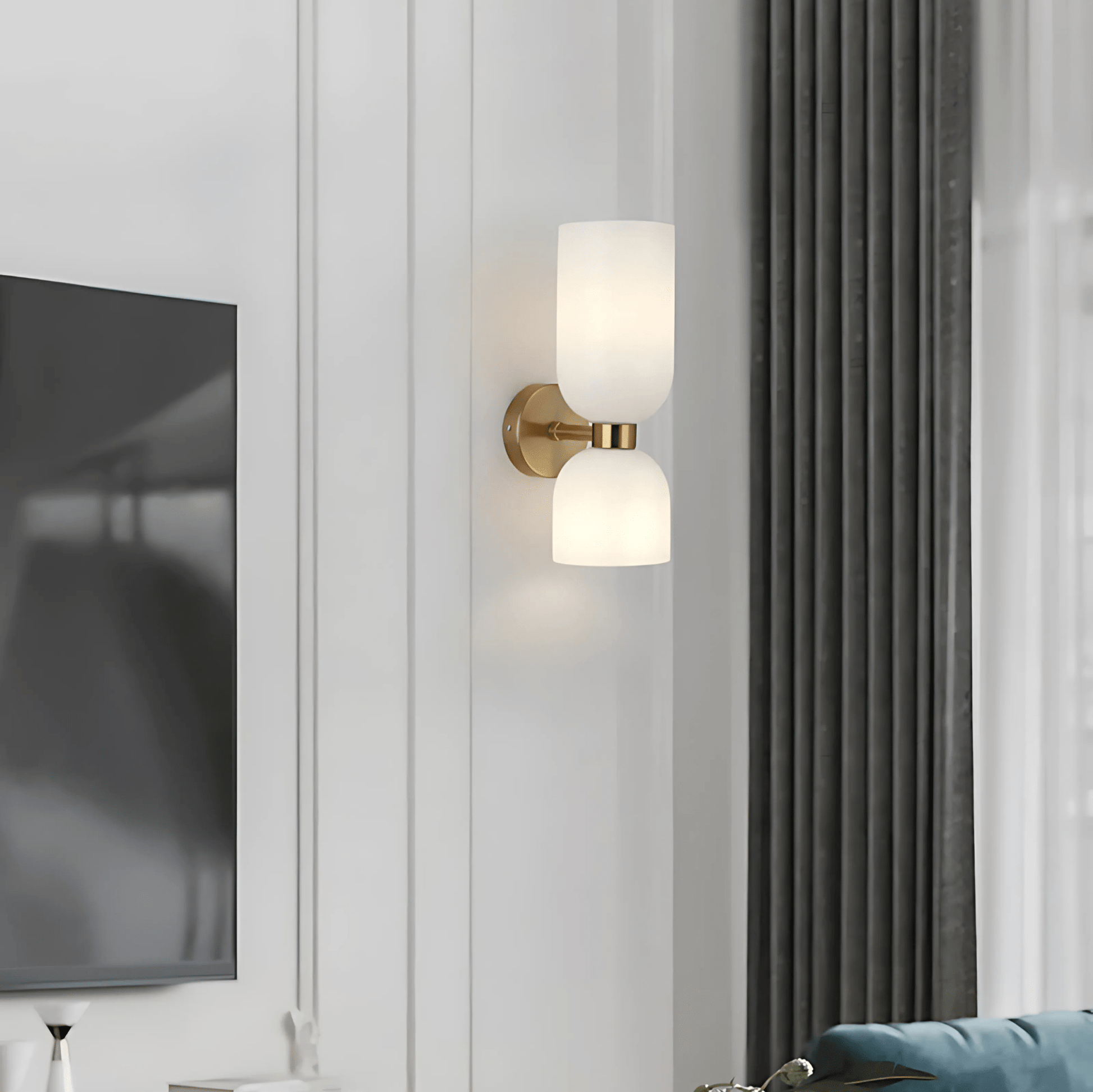 Brass Wall Light Glass Shade E14 Socket 3000K Modern NALANI