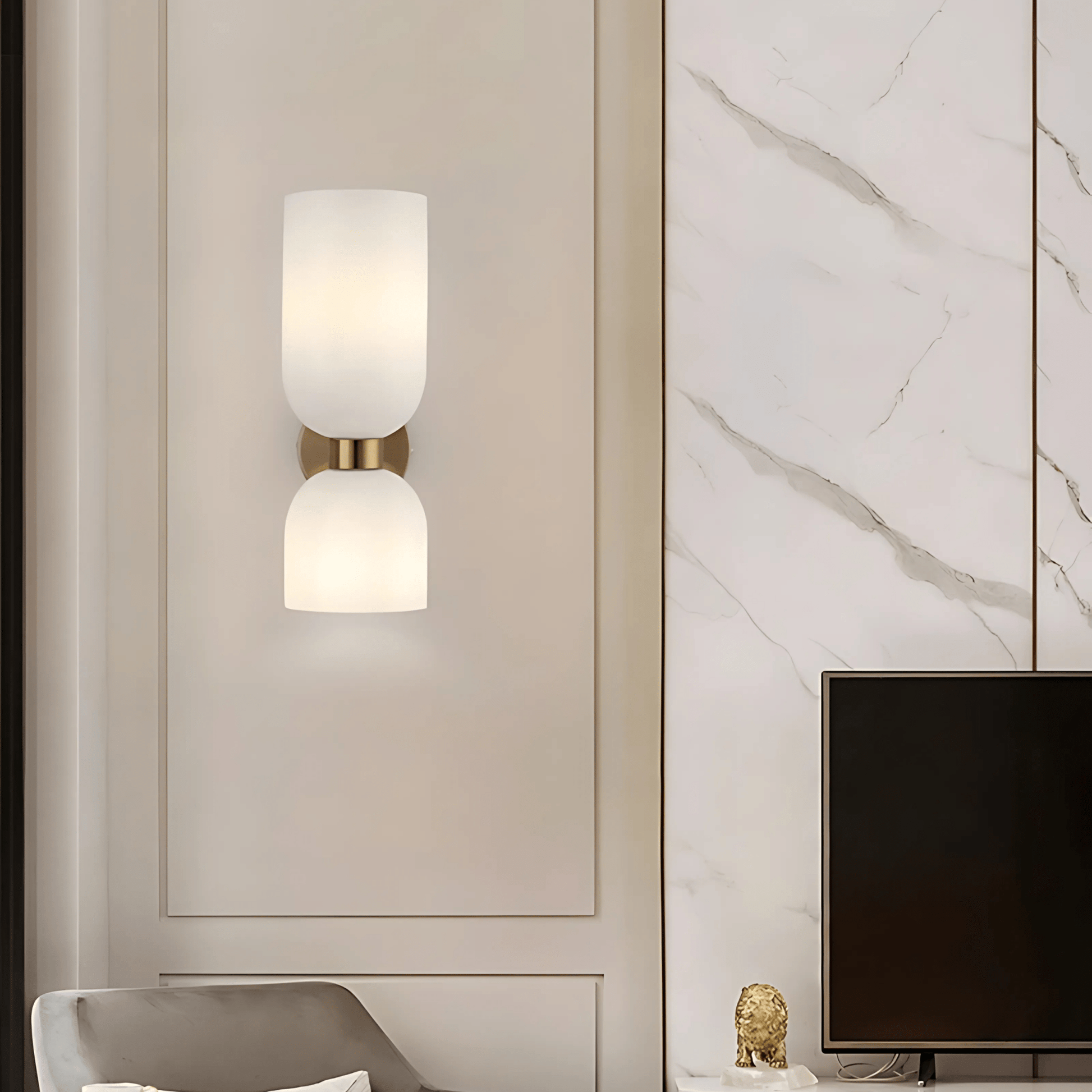 Brass Wall Light Glass Shade E14 Socket 3000K Modern NALANI