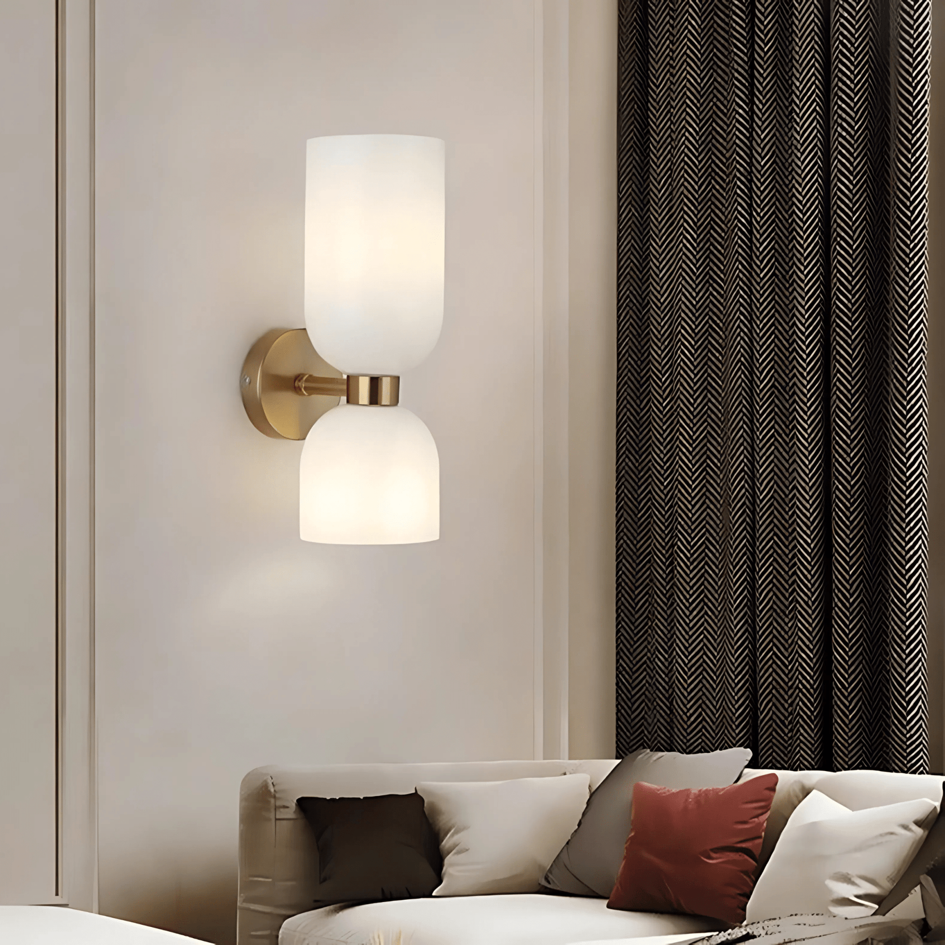Brass Wall Light Glass Shade E14 Socket 3000K Modern NALANI