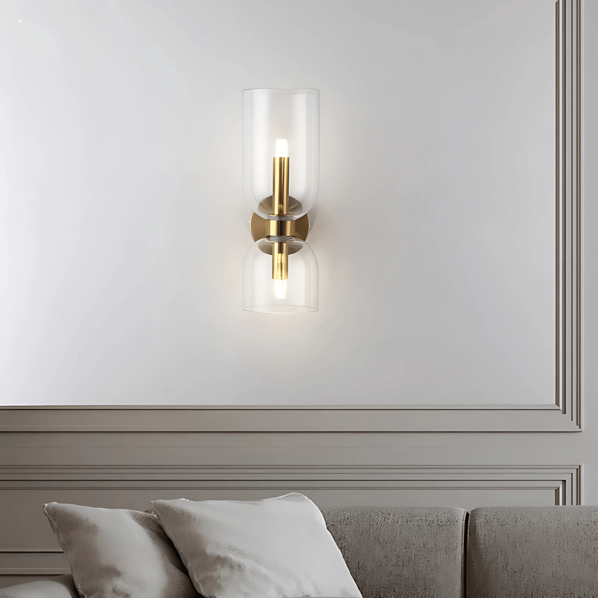Brass Wall Light Glass Shade E14 Socket 3000K Modern NALANI