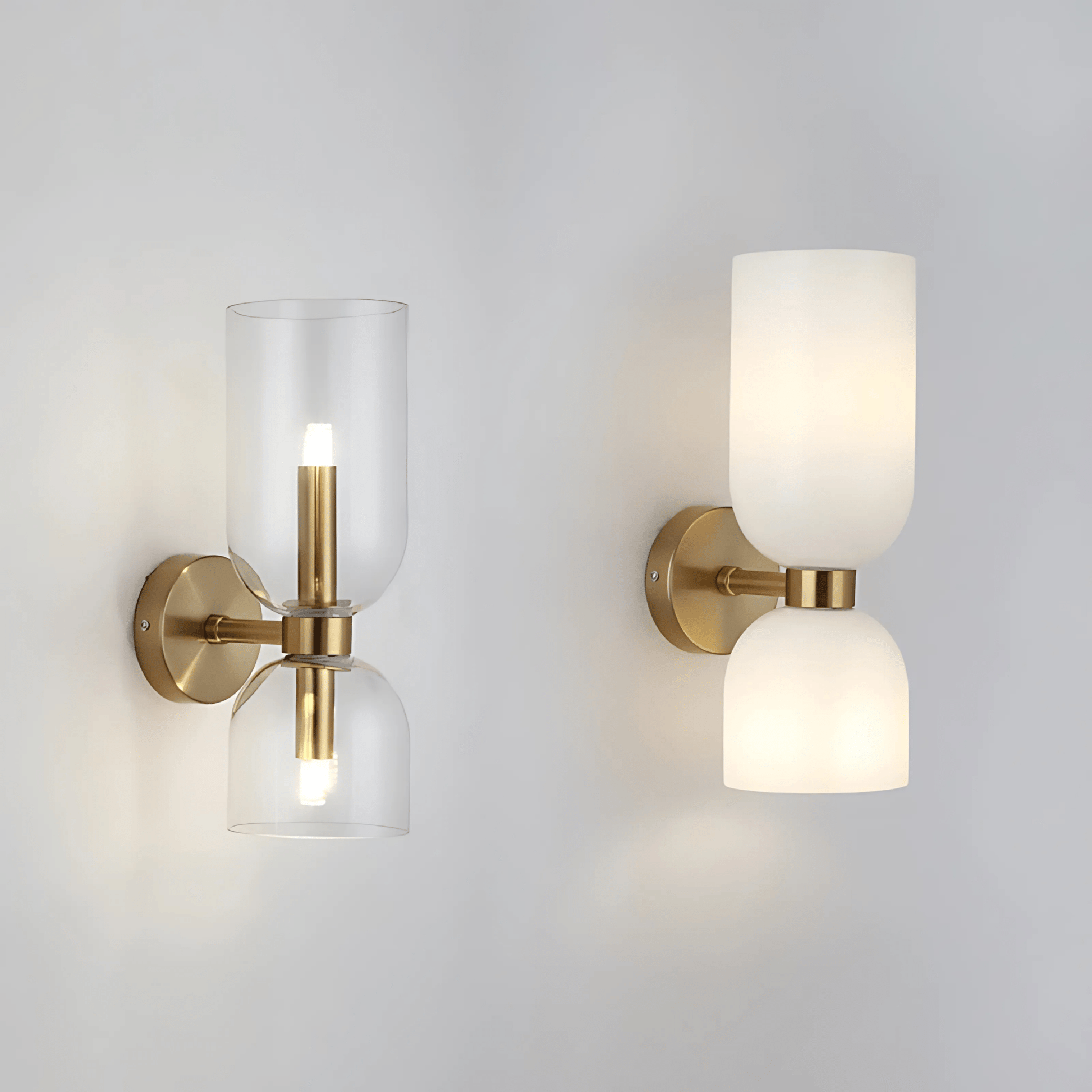 Brass Wall Light Glass Shade E14 Socket 3000K Modern NALANI