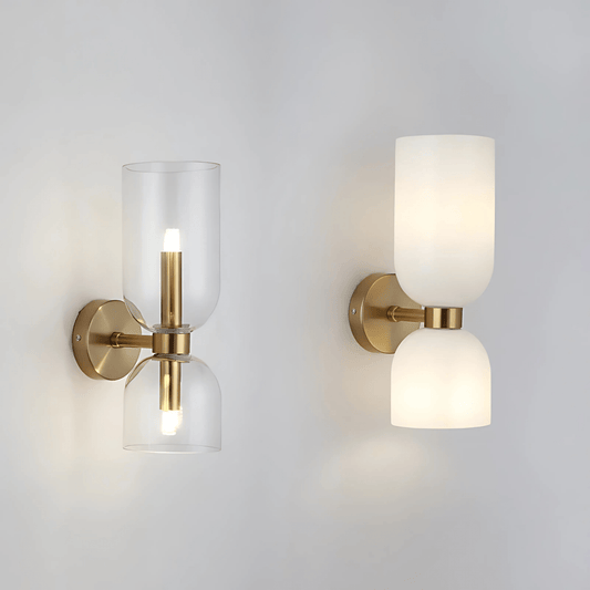 Brass Wall Light Glass Shade E14 Socket 3000K Modern NALANI