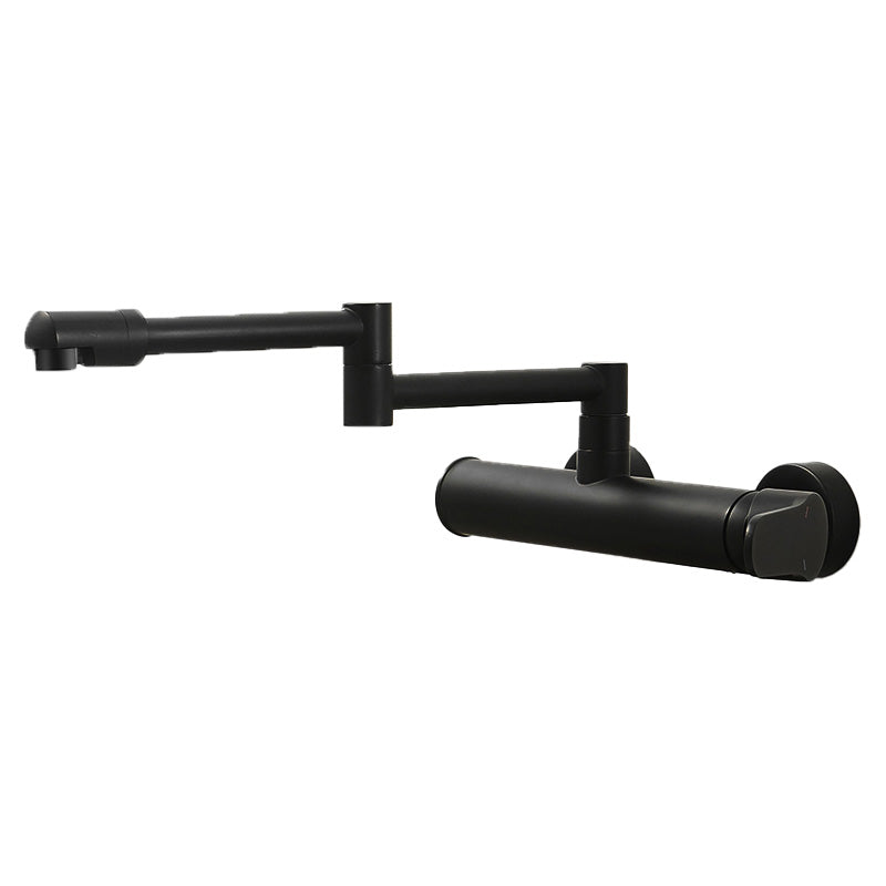 Brass Wall Mounted Pot Filler Faucet With Single Lever Black Side Handles Dual-mode Water Outlet NALANI