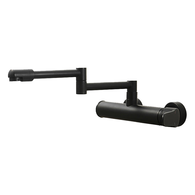 Brass Wall Mounted Pot Filler Faucet With Single Lever Black Side Handles Single-mode Water Outlet NALANI