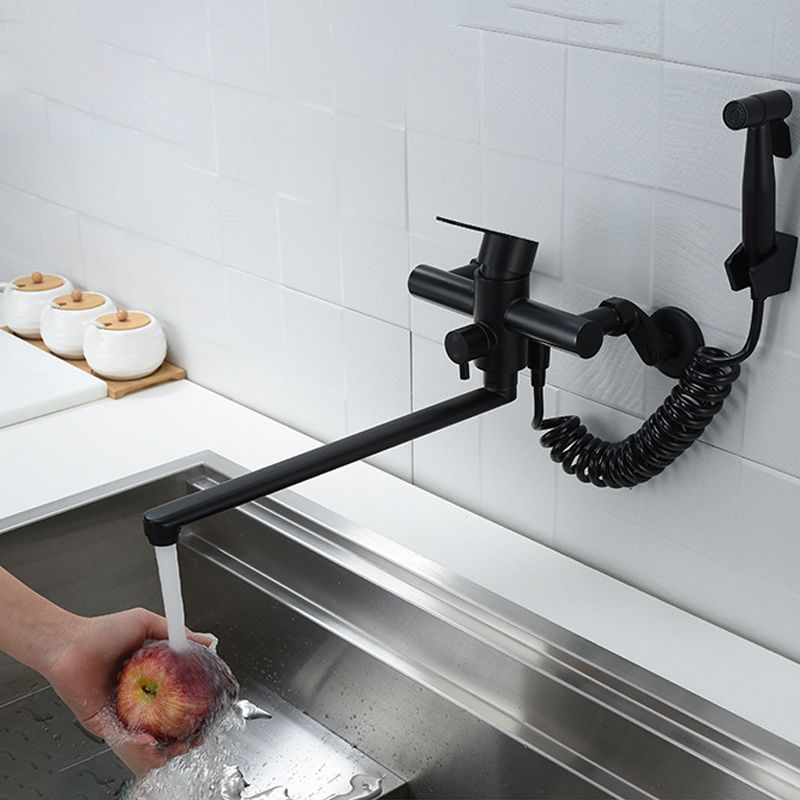 Bridge Style Kitchen Faucet Stainless Steel Swivel Spout NALANI